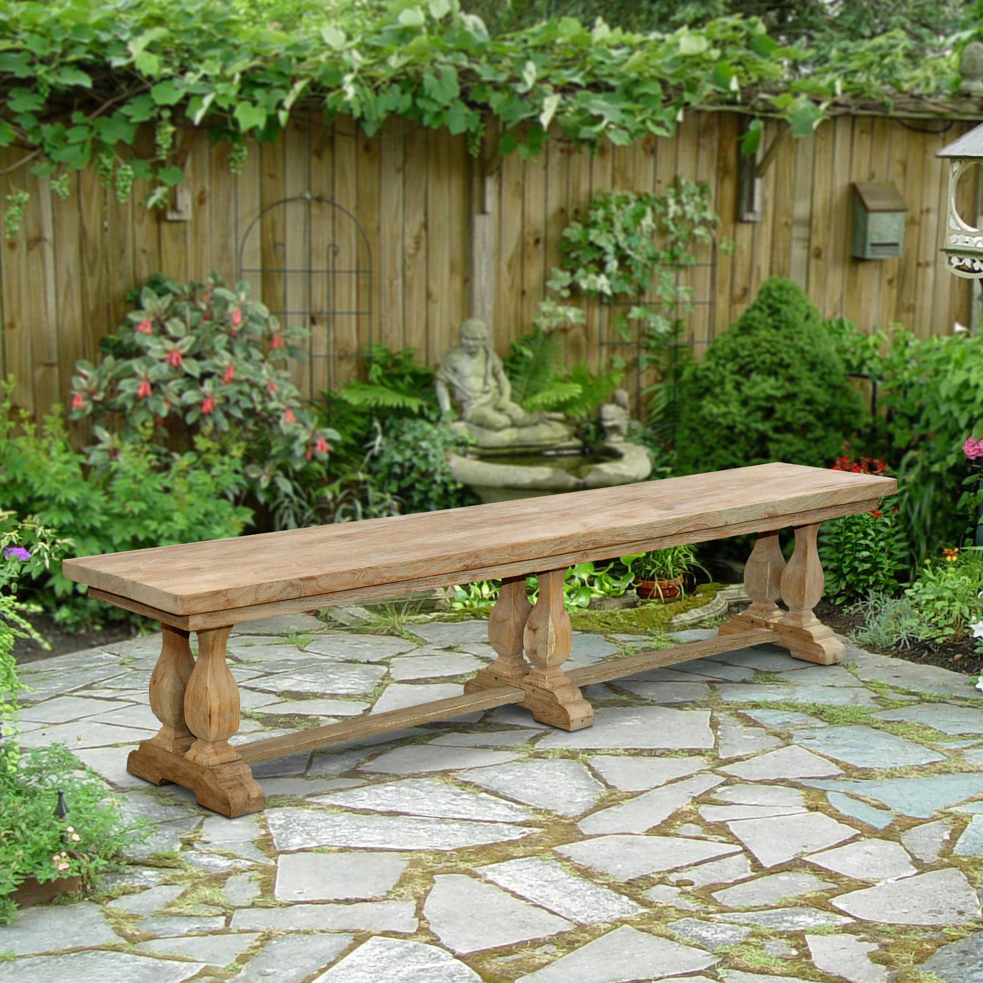 OLT115 - Capri Reclaimed Teak Balustrade Bench