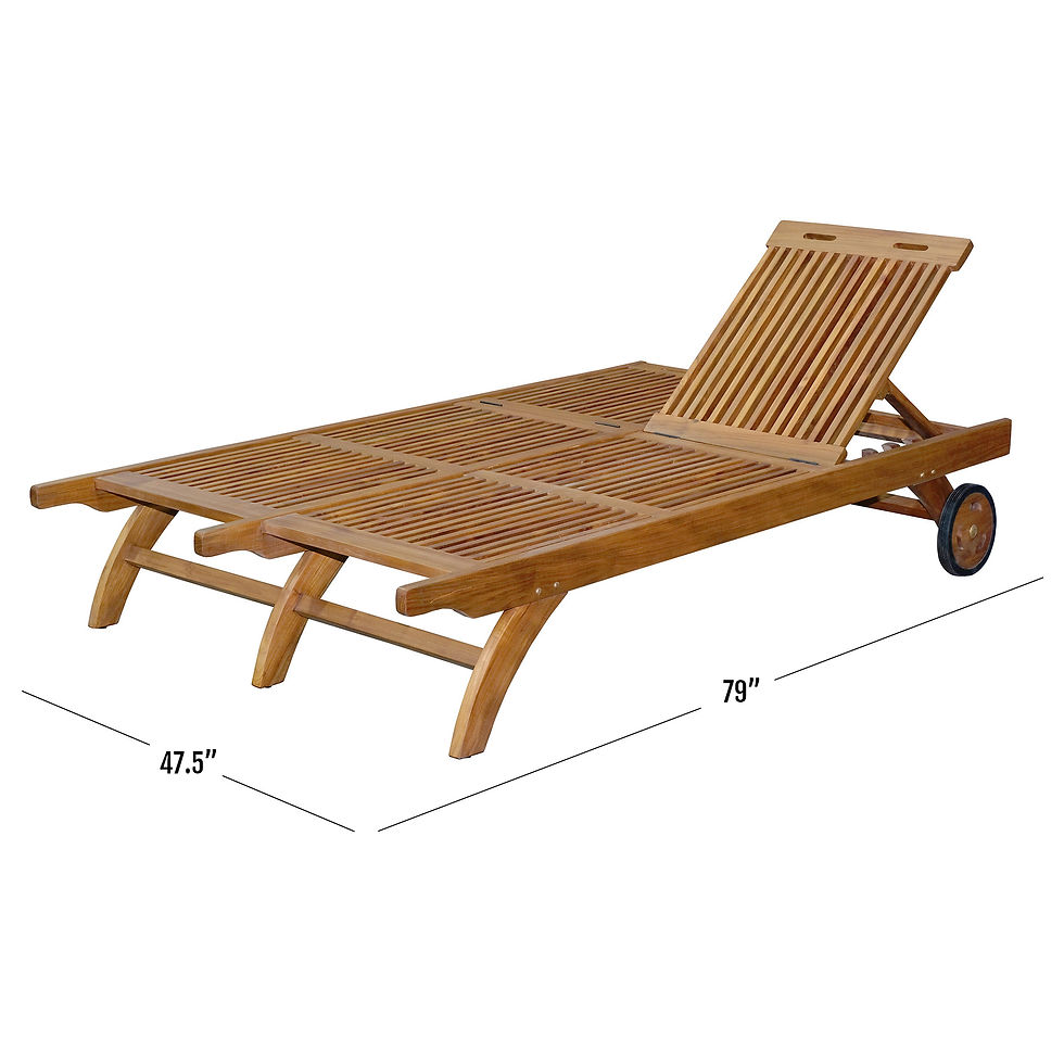 Thumbnail: OTT025 - Versailles Teak Double Sun Lounger With Wheels
