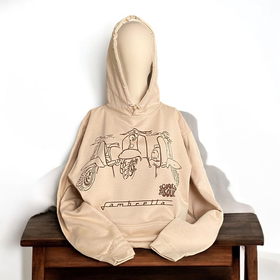Thumbnail: Scoots and Soul Lambretta Three Scooters Hoodie - Nude