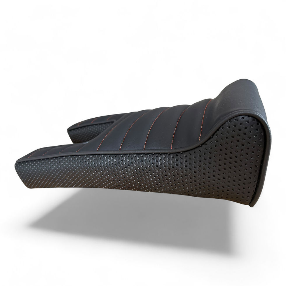 Thumbnail: Black Snetterton Lambretta Seat - Orange Stitch