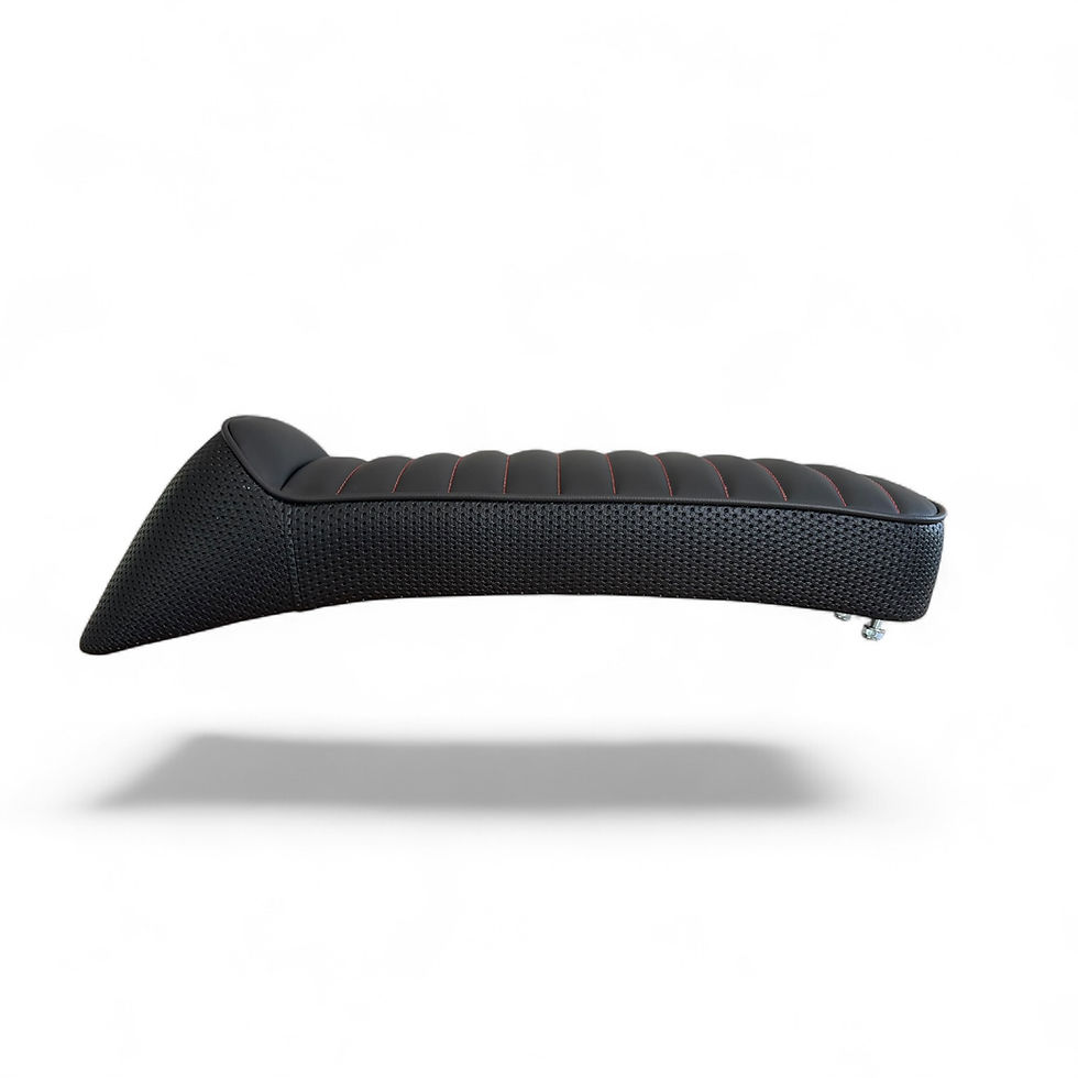 Thumbnail: Dual Hinged Lambretta Seat Black / Red Stitch