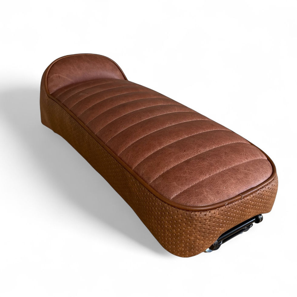 Thumbnail: Dual Hinged Vintage Leather Lambretta Seat