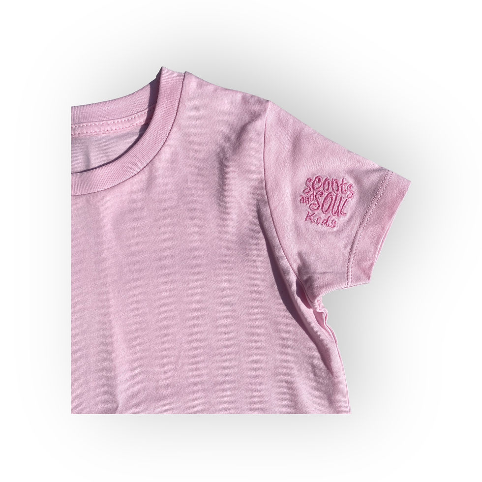 Thumbnail: Baby and Toddler Pale Pink Scoots and Soul Embroidered  T-Shirt 