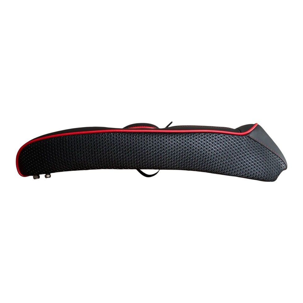 Thumbnail: Black Warner 3/4 Lambretta Seat - Red Piping