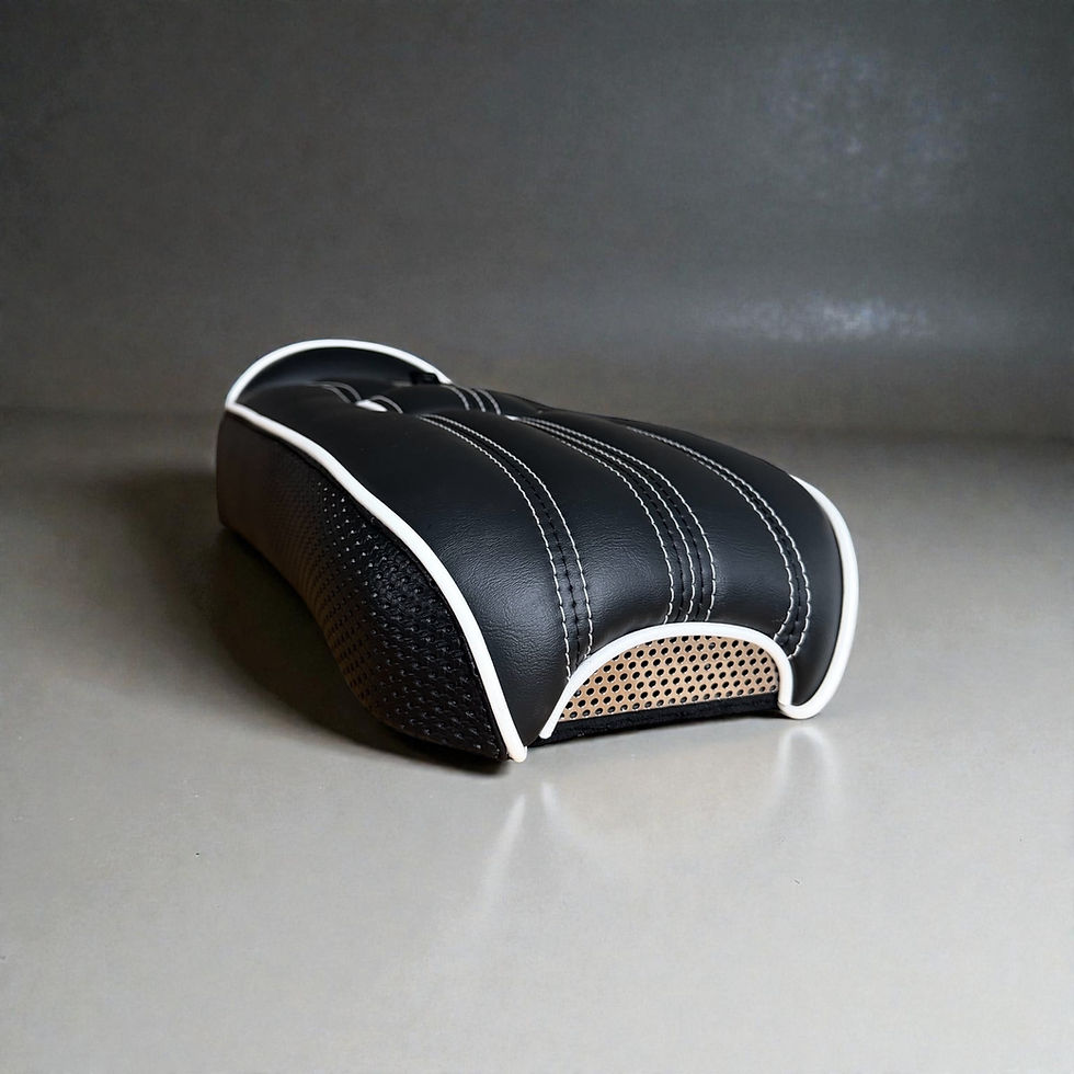 Thumbnail: "NEW" Dual Bentley Lambretta Seat - Black and White