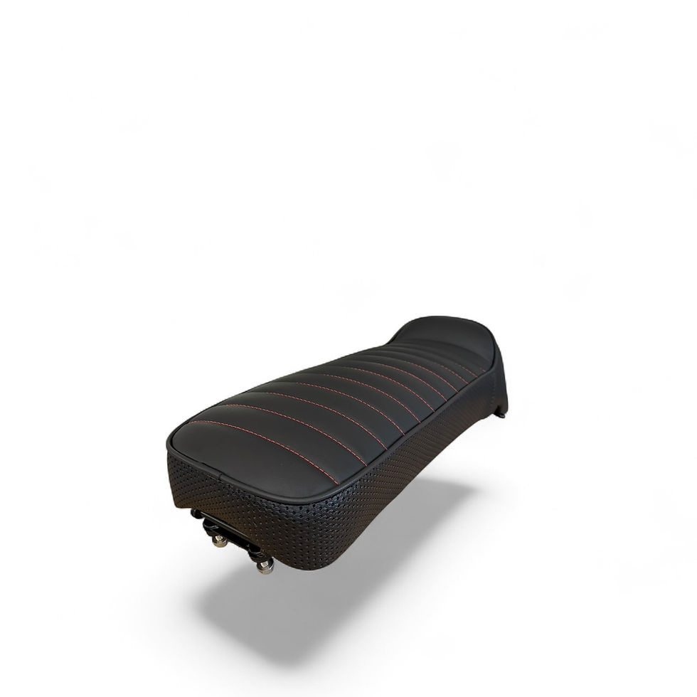 Thumbnail: Dual Hinged Lambretta Seat Black / Red Stitch