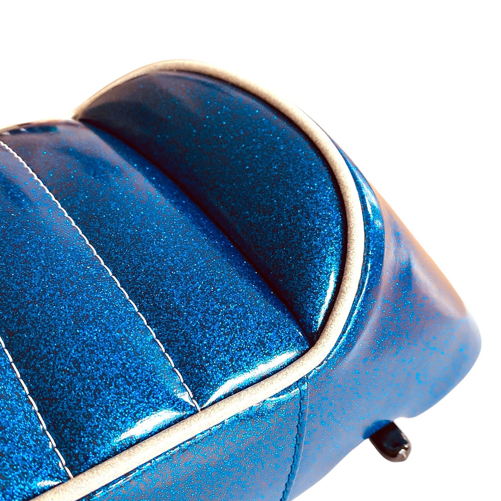 Thumbnail: Blue Flake- Solo Hinged Lambretta Seat