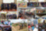 13 images of community gatherings, some helping to build, and various others