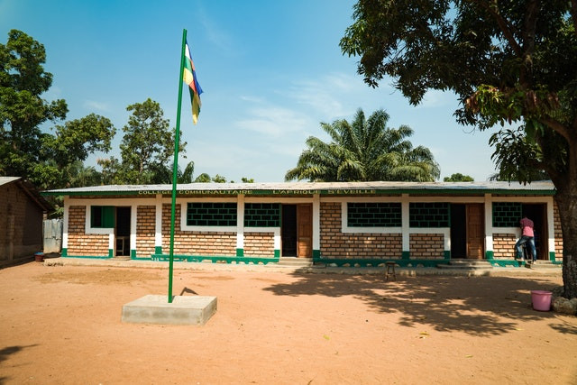 an image of a brick building with multiple windows