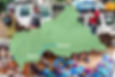 four images are shown of people helping out the community, with a mag of bangui to bambari at the top