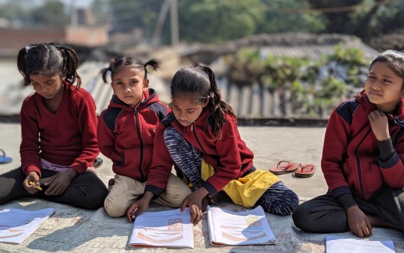 Girls in Hasankheda explore the role of spiritual qualities such as honesty, justice, courage, and compassion.