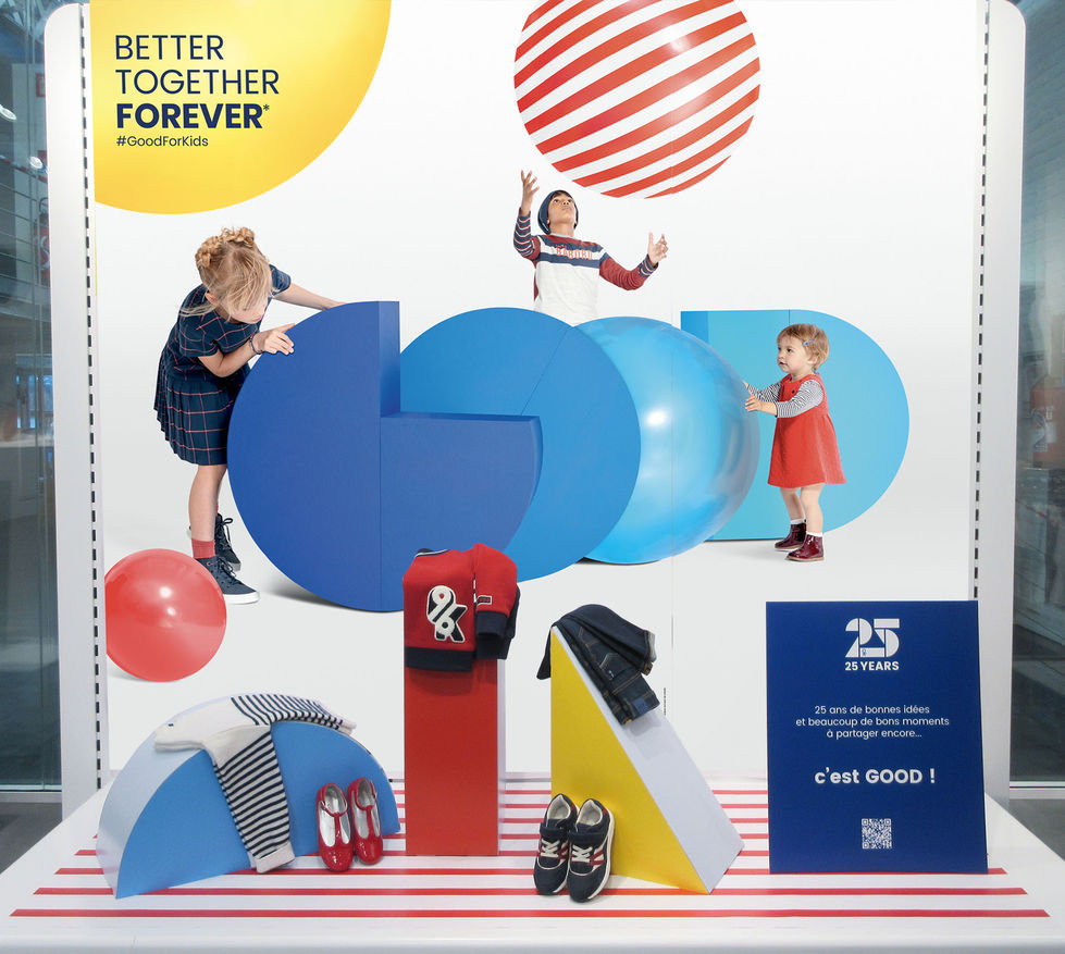 vitrine Okaïdi, conception, scénographie, stylisme