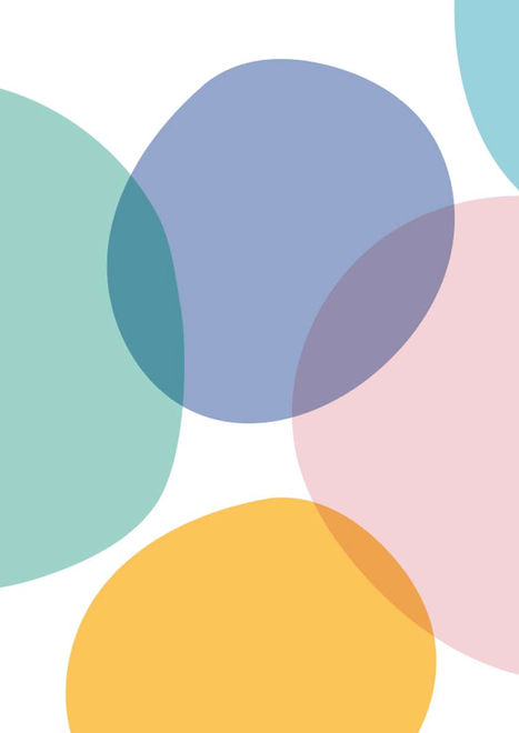 Détail du design graphique avec des formes organiques et des aplats de couleurs douces pour la charte naissance Obaïbi.