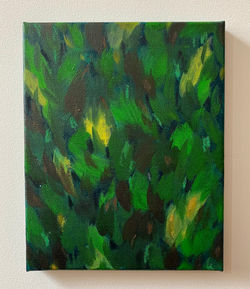 Worman, Kelly_ Camp, oil, oil stick on canvas, 10 x 8 inches, 2023