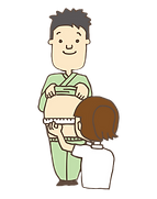 内臓脂肪を測るイラスト