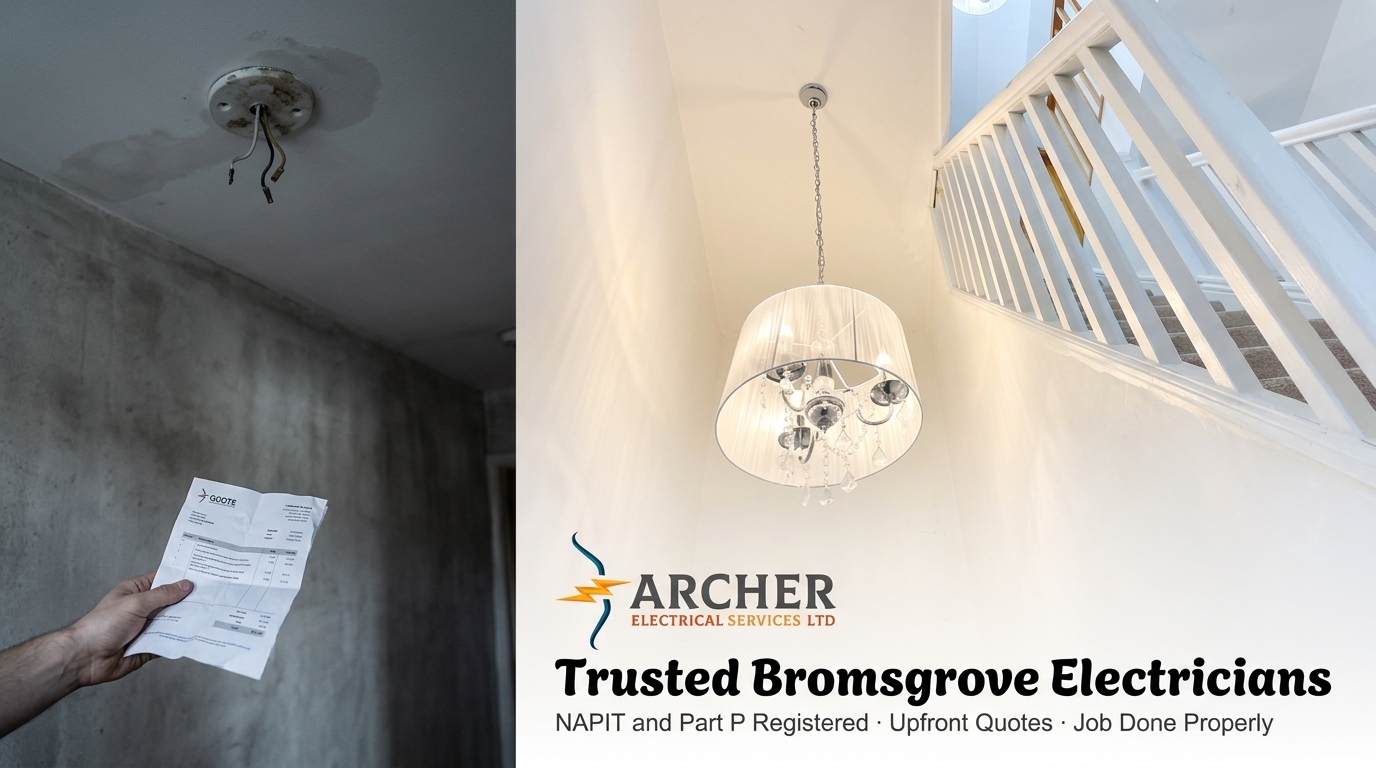 Trusted Bromsgrove electricians: safe, compliant work and clear, upfront pricing