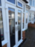 Clean white windows and door