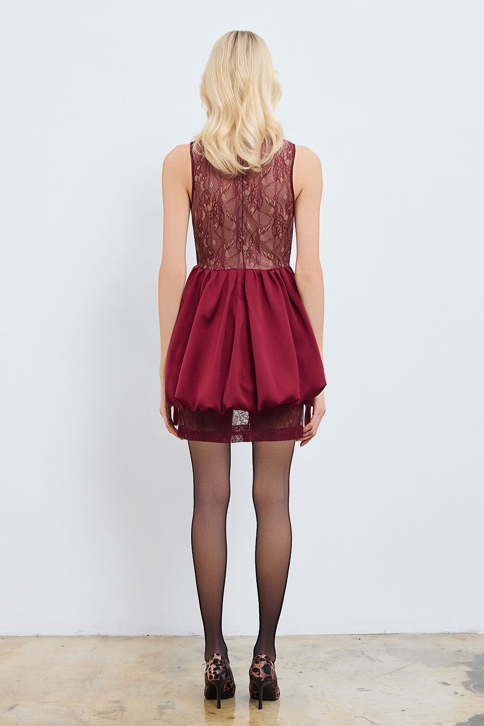 Thumbnail: Elida Lace Detailed Balloon Mini Dress