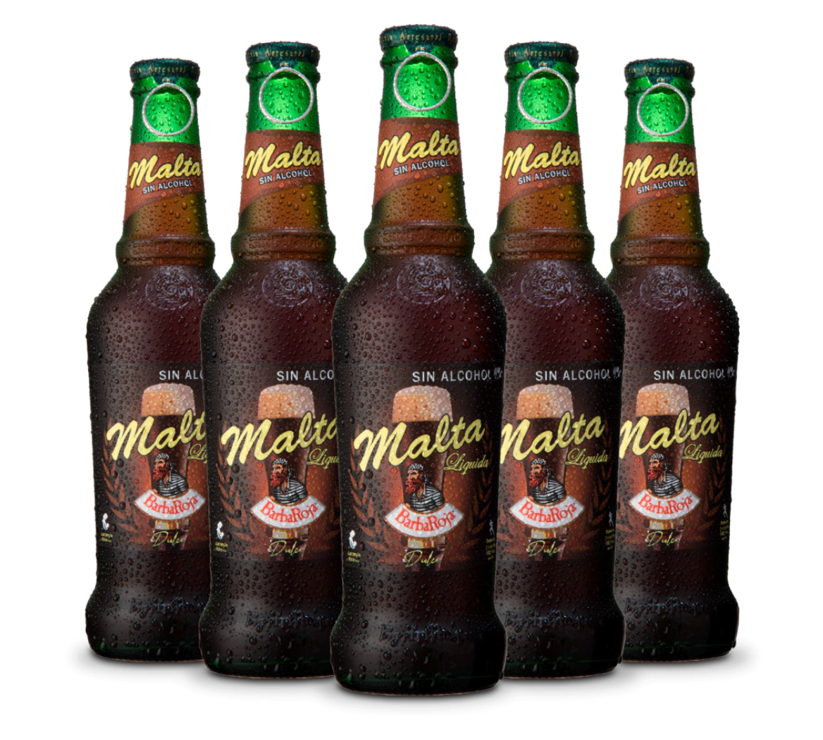 Cerveza BarbaRoja 330 ml.MALTA LIQUIDA (S/A 0,0%) 24 por caja