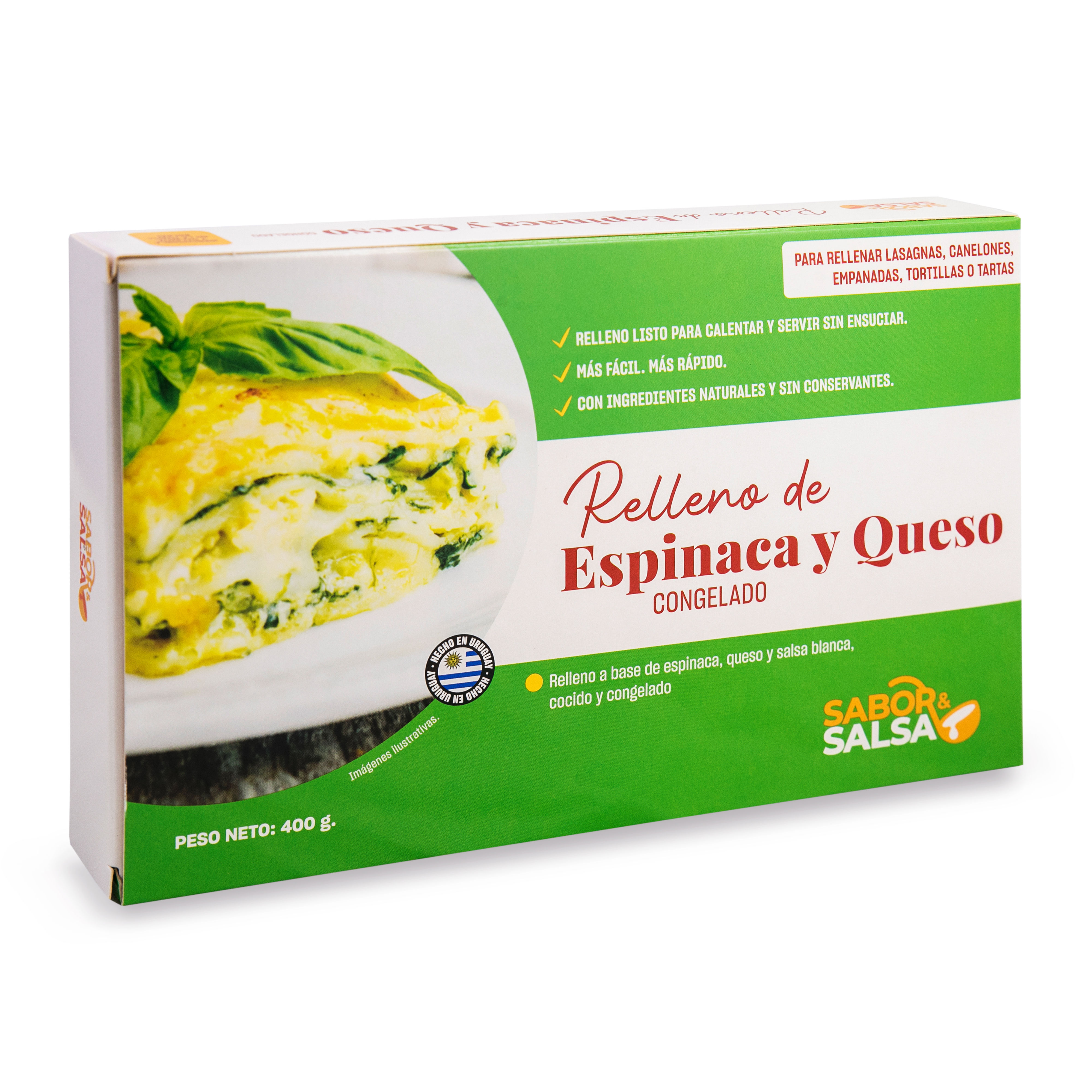 Relleno de Espinaca y Queso Sabor & Salsa 400g
