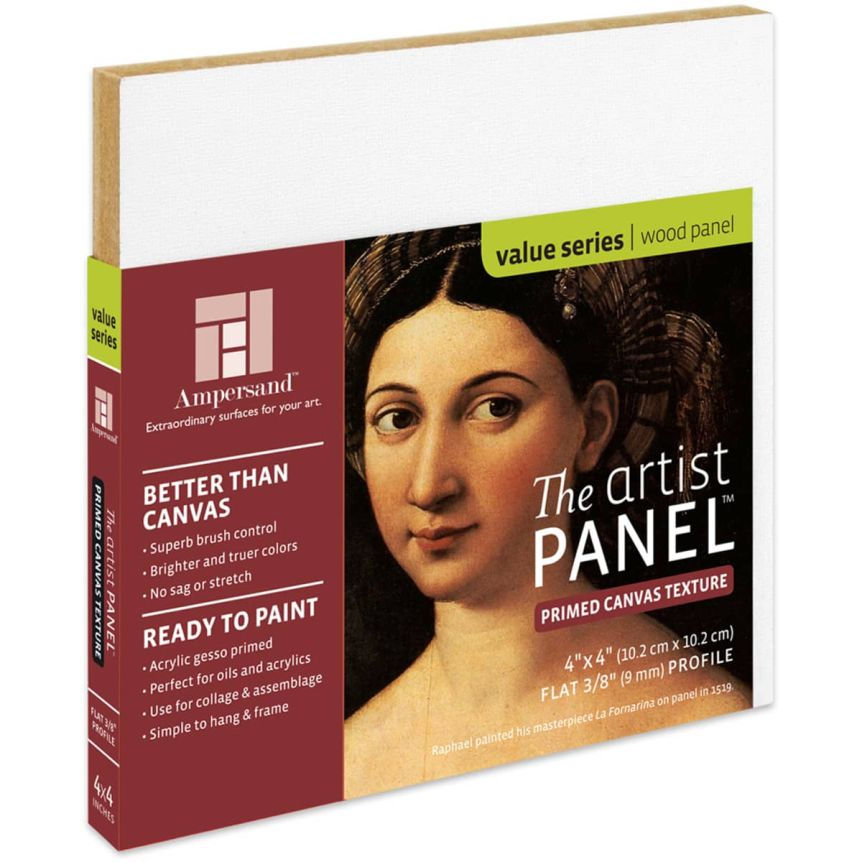 Primed Canvas Texture Panel, 3/8" flat • 4 x 4