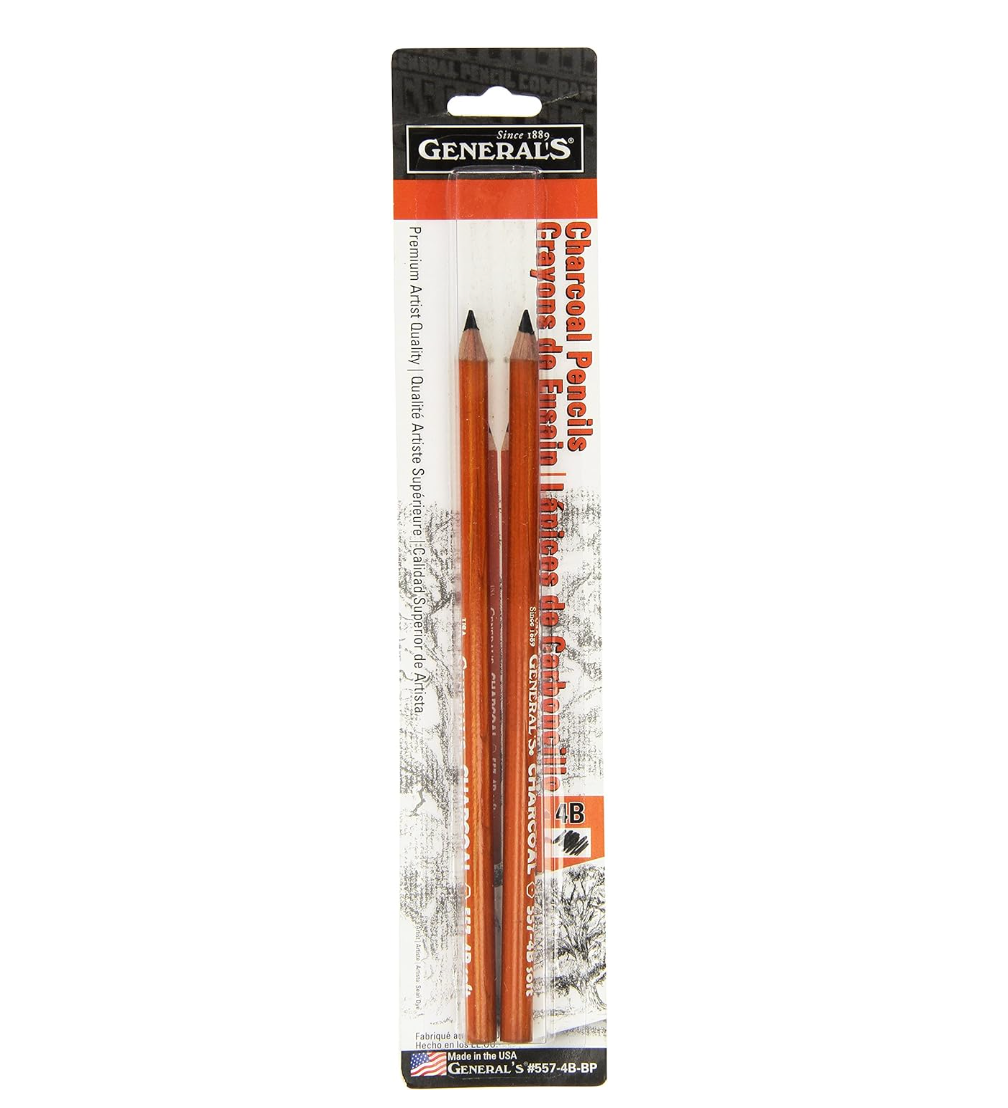 General's Charcoal Pencils, 4B • Set of 2