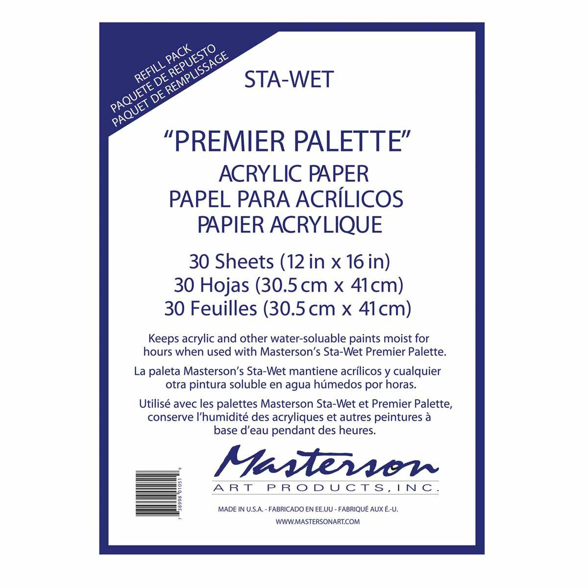 Sta-Wet Palette Sheets, 30 ct • 12 x 16