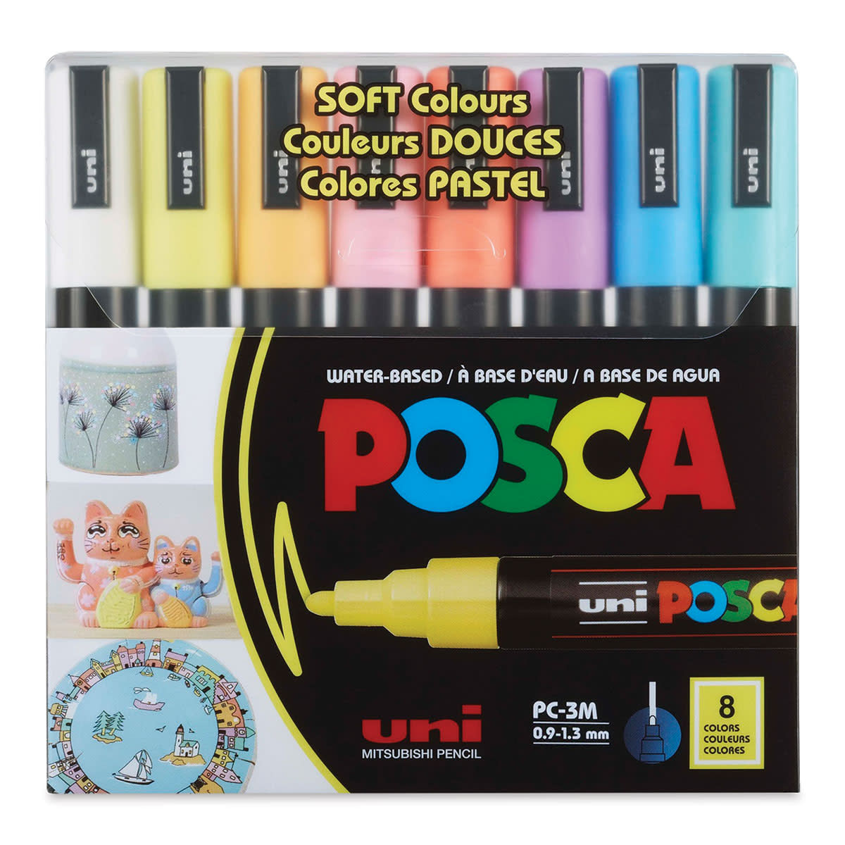 Posca Fine Bullet Soft Colors • Set of 8