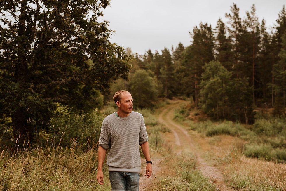 Man walking outdoors as a way to manage anxiety
