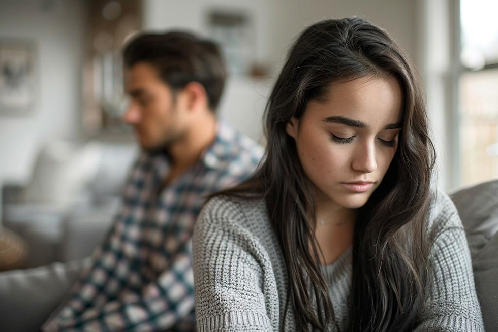 Woman feeling emotionally disconnected from her partner