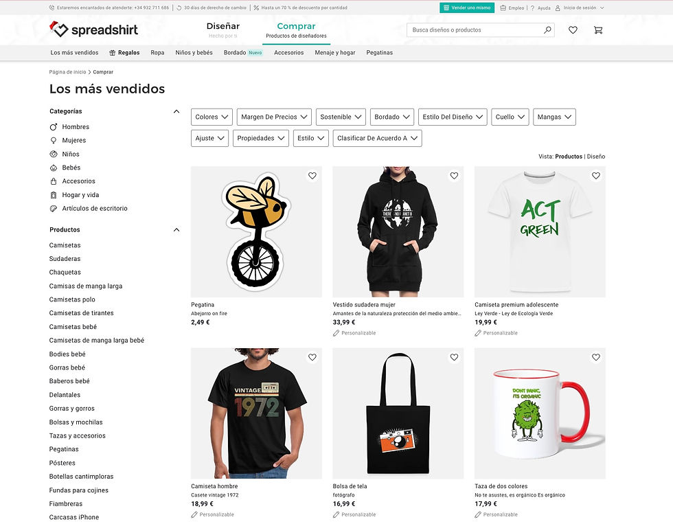 Spreadshirt plataforma de impresión bajo demanda