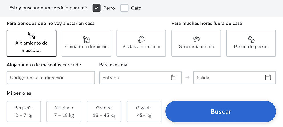 Tipos de servicios en Rover