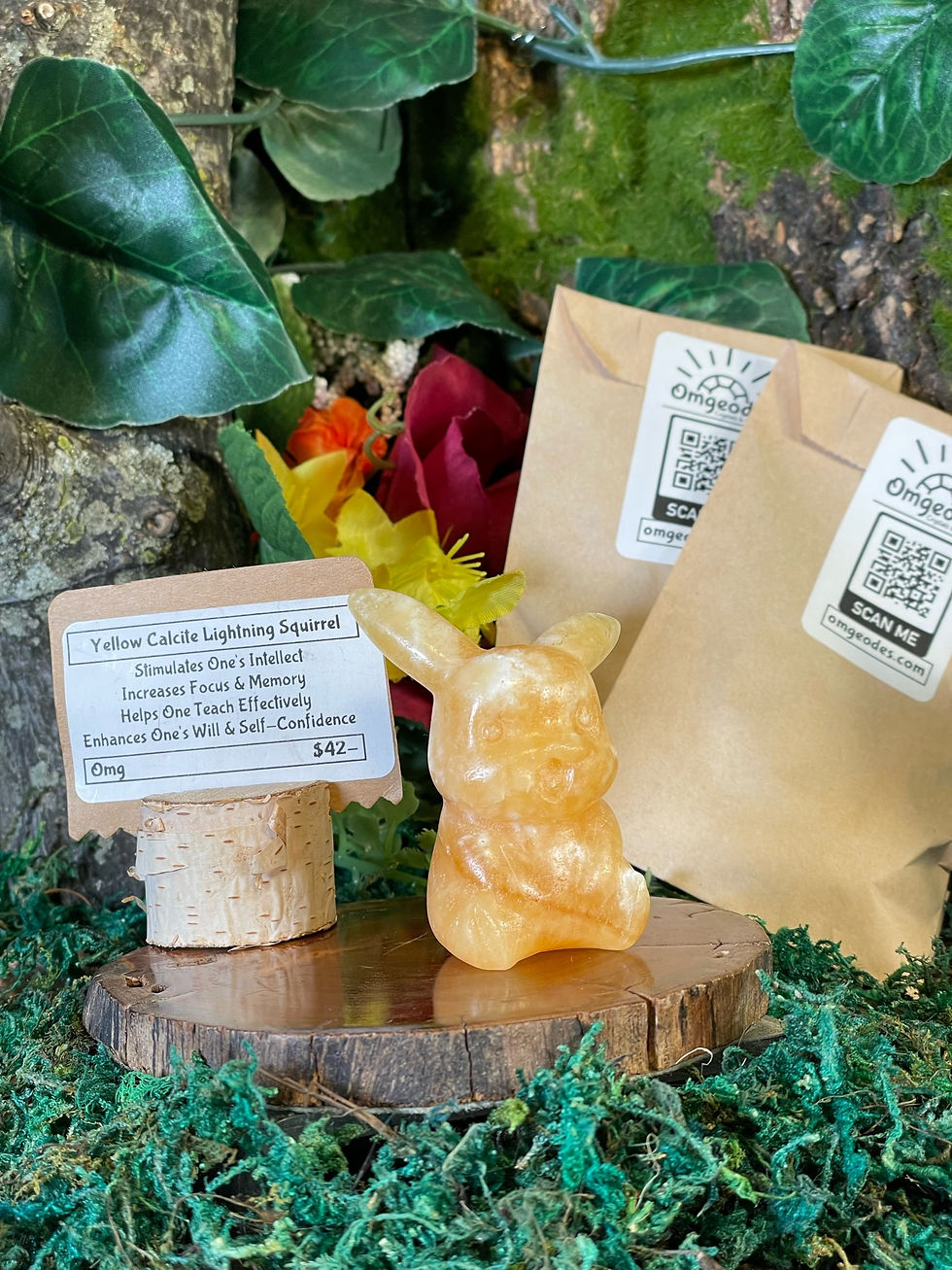 Yellow Calcite Lightning Squirrel