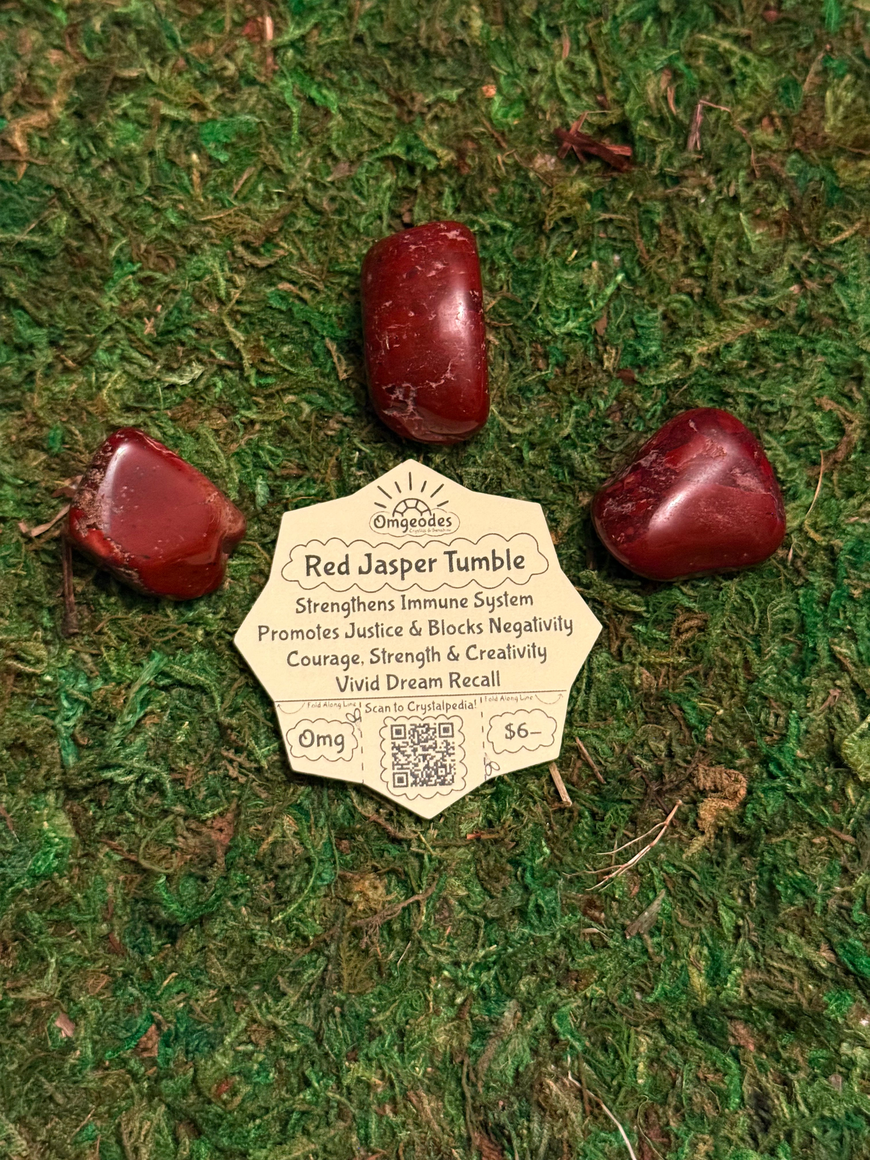 Red Jasper Tumble Stone with Tag