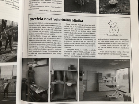 Veterinární klinika Jitřní v černošických listech
