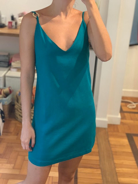 Miniatura: vestido curto de linho com argola