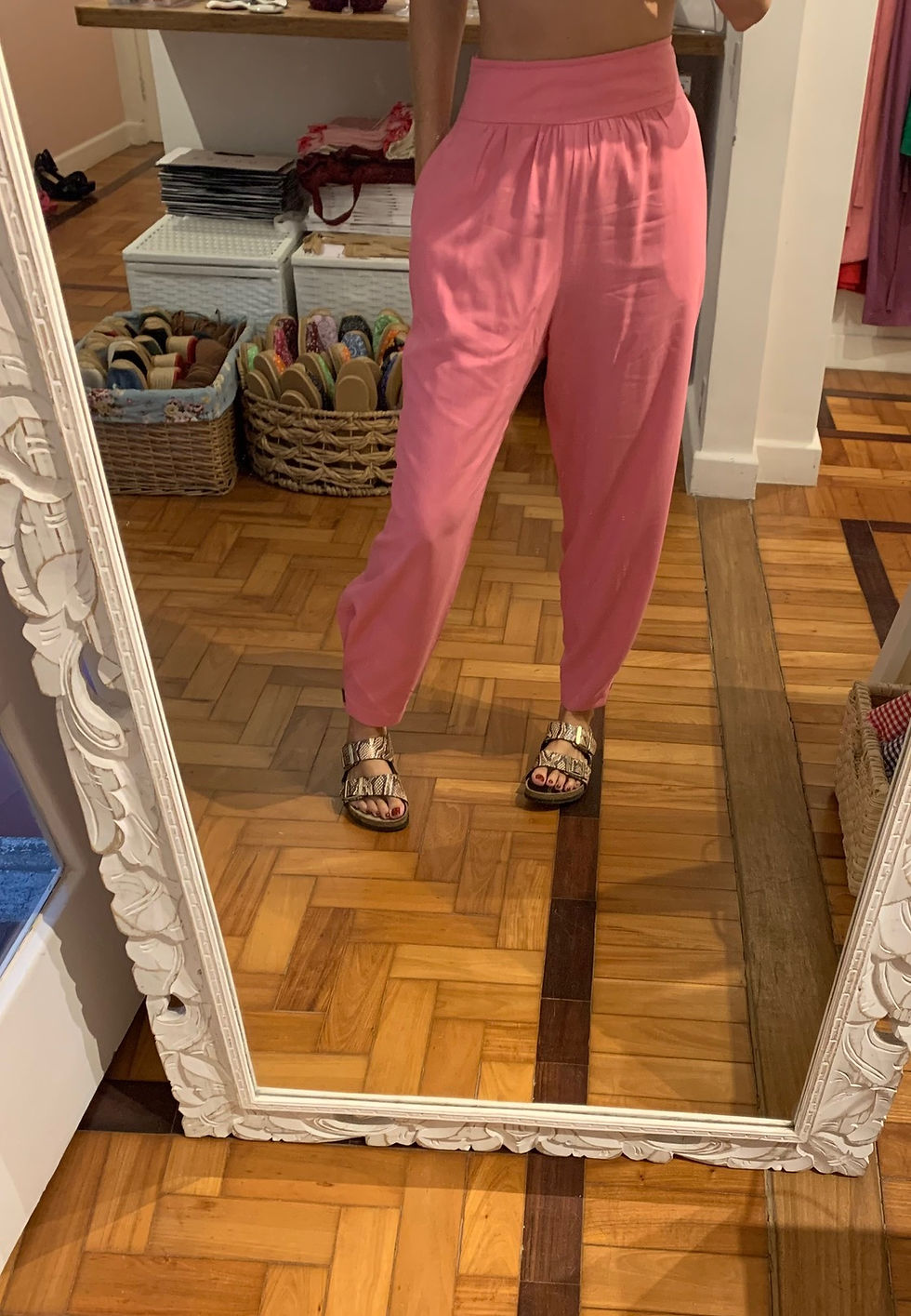 Miniatura: Calça botão pesponto viscose