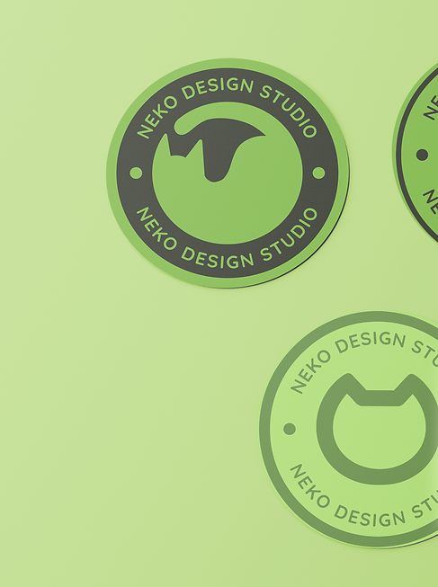 Stickers creativos con el logo de Neko Studio
