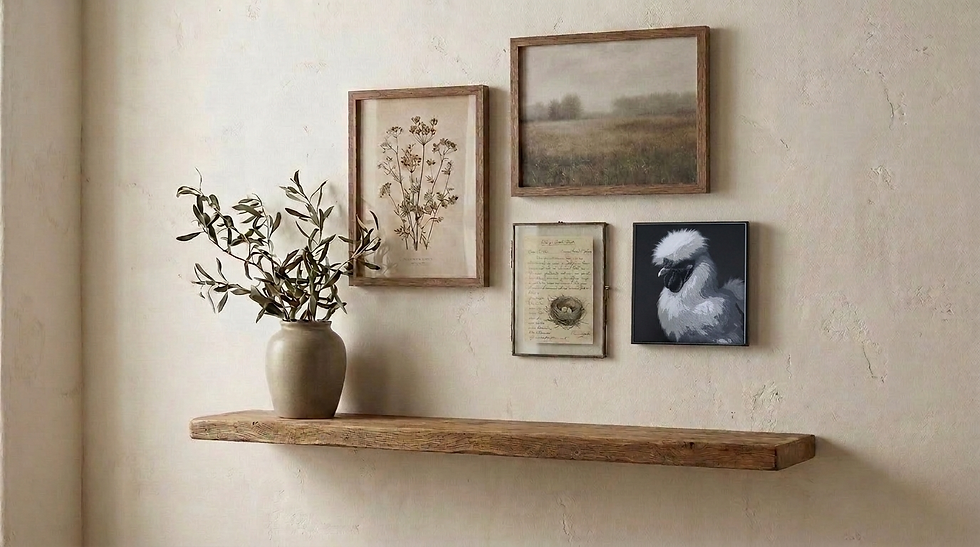 Thumbnail: "Down and Shadow" 3D layered relief artwork displayed on a living room wall.