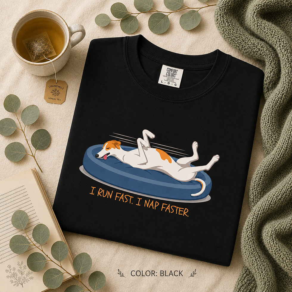 Thumbnail: Folded Comfort Colors 1717 Tee in Black featuring the "I run fast. I nap faster." design.