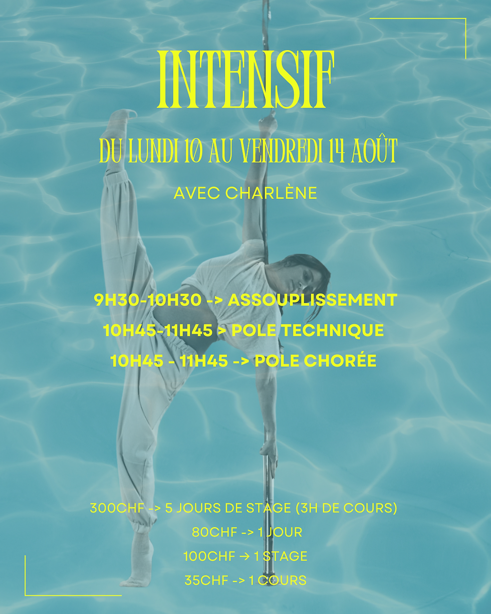 ☀️ STAGE INTENSIF ÉTÉ : SOUPLESSE • POLE • FLOW ☀️