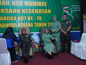 Pangdam XIV/Hsn Melaksanakan Donor Darah Dalam Rangka HUT Ke-78 Persit KCK Tahun 2024