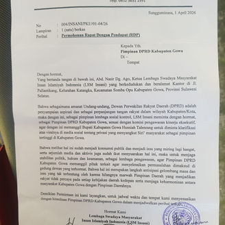 Ketua DPP LSM Gempa Indonesia Dukung Permohonan RDP LSM Insani Indonesia, Dorong DPRD Gowa Panggil Bupati untuk Klarifikasi Isu Viral