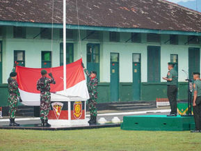 Tumbuhkan Jiwa Nasionalisme, Yonarmed 11/GG/2/2 Kostrad Laksanakan Upacara Bendera