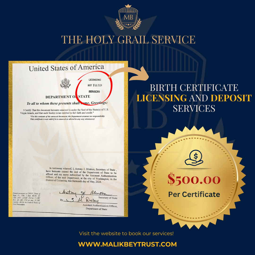 Birth Certificate Licensing & Deposit