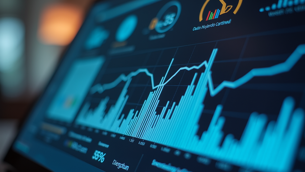 Eye-level view of a digital dashboard displaying outreach metrics
