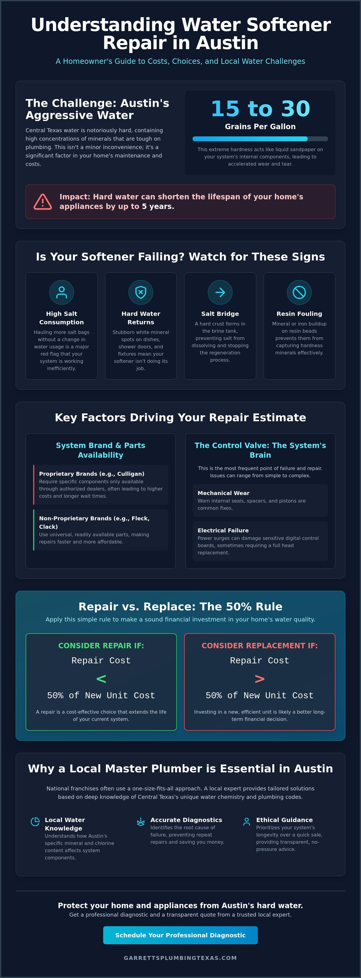 Water softener repair cost Austin