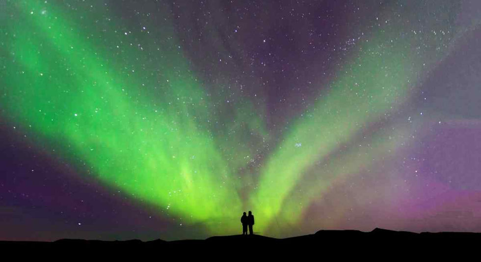 couple under the northern lights