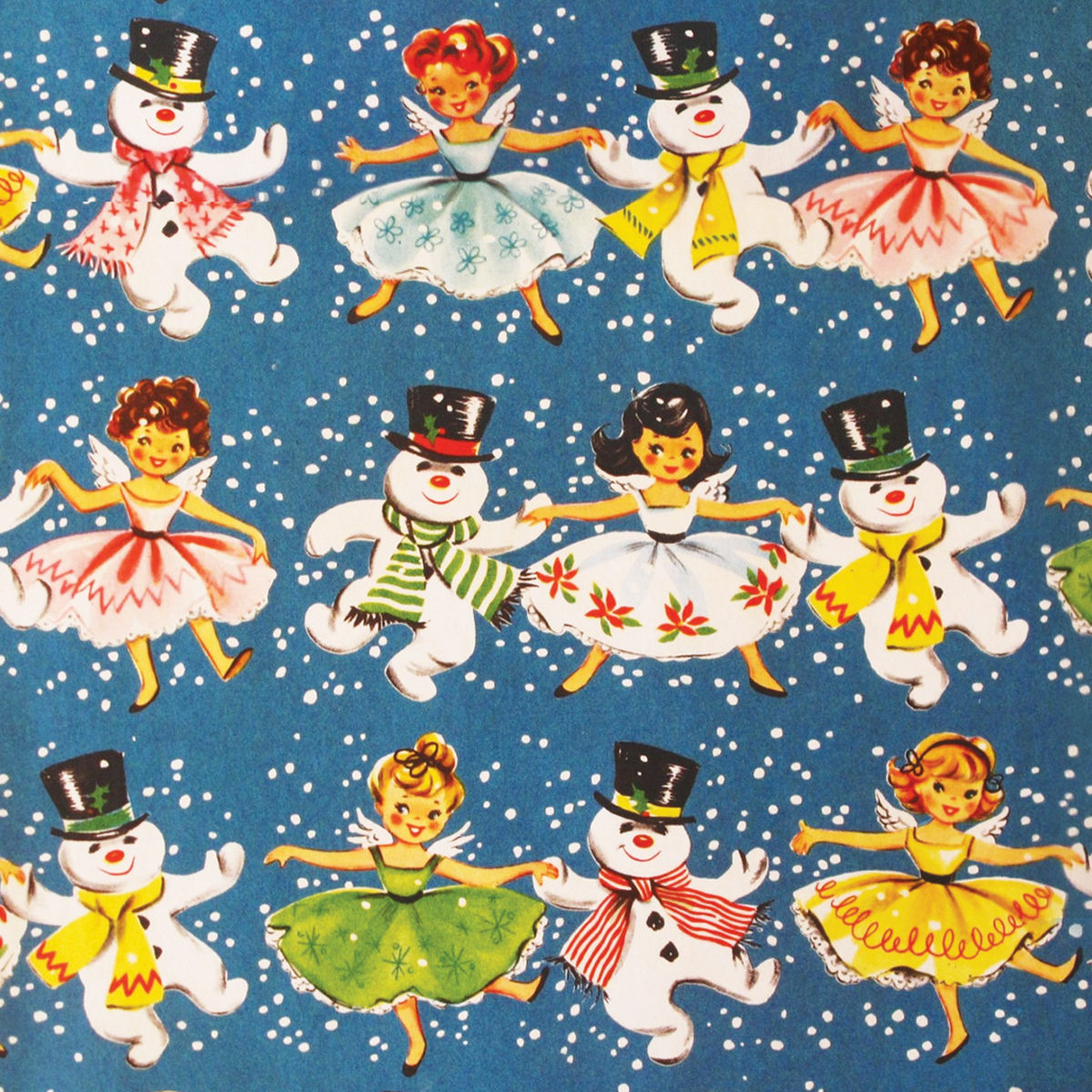 #606 - Christmas Wrap Dancing Snowmen