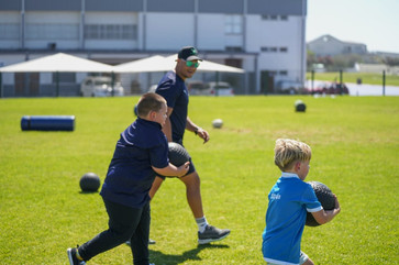 Rugby Coach at rugby Champs training camp kits getting fit